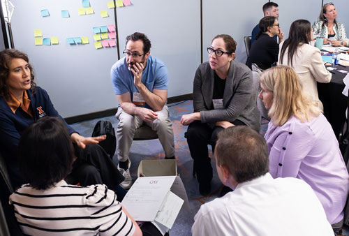 people in a group discussion