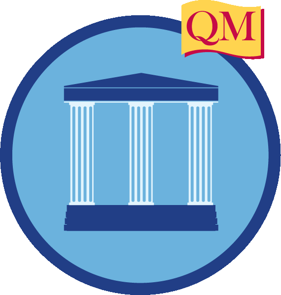blue circle with three-column structure