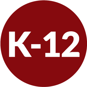red circle with K-12 inside