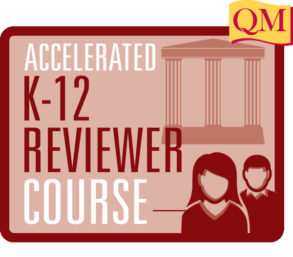 Accelerated k-12 reviewer course text inside rectangle