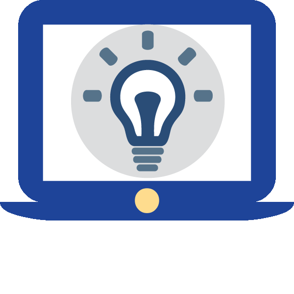 lightbulb on a laptop screen