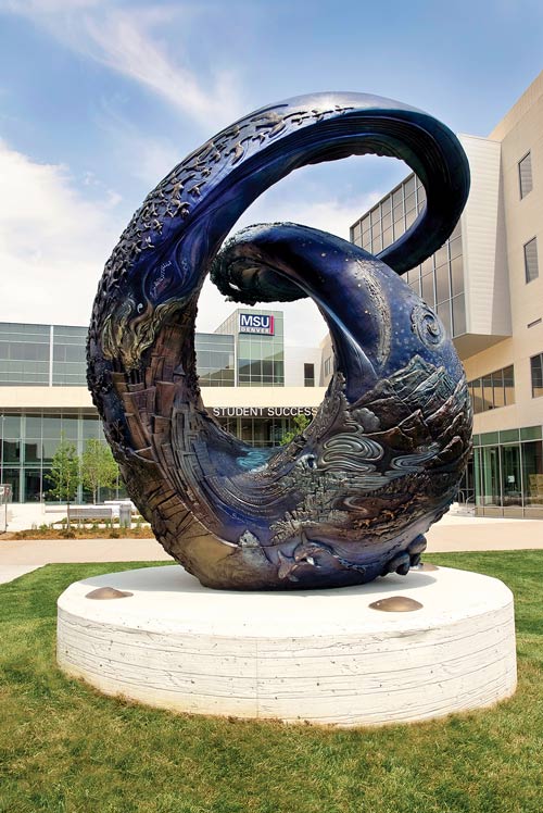 Sculpture on the Metropolitan State University Denver campus