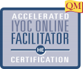 blue box with Accelerated IYOC Online Facilitator Certification in it