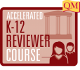 Accelerated k-12 reviewer course text inside rectangle