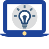 lightbulb on a laptop screen