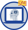 laptop with human head figure showing circuits and AI chip