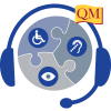 puzzle pieces with accessibility icons inside a headset